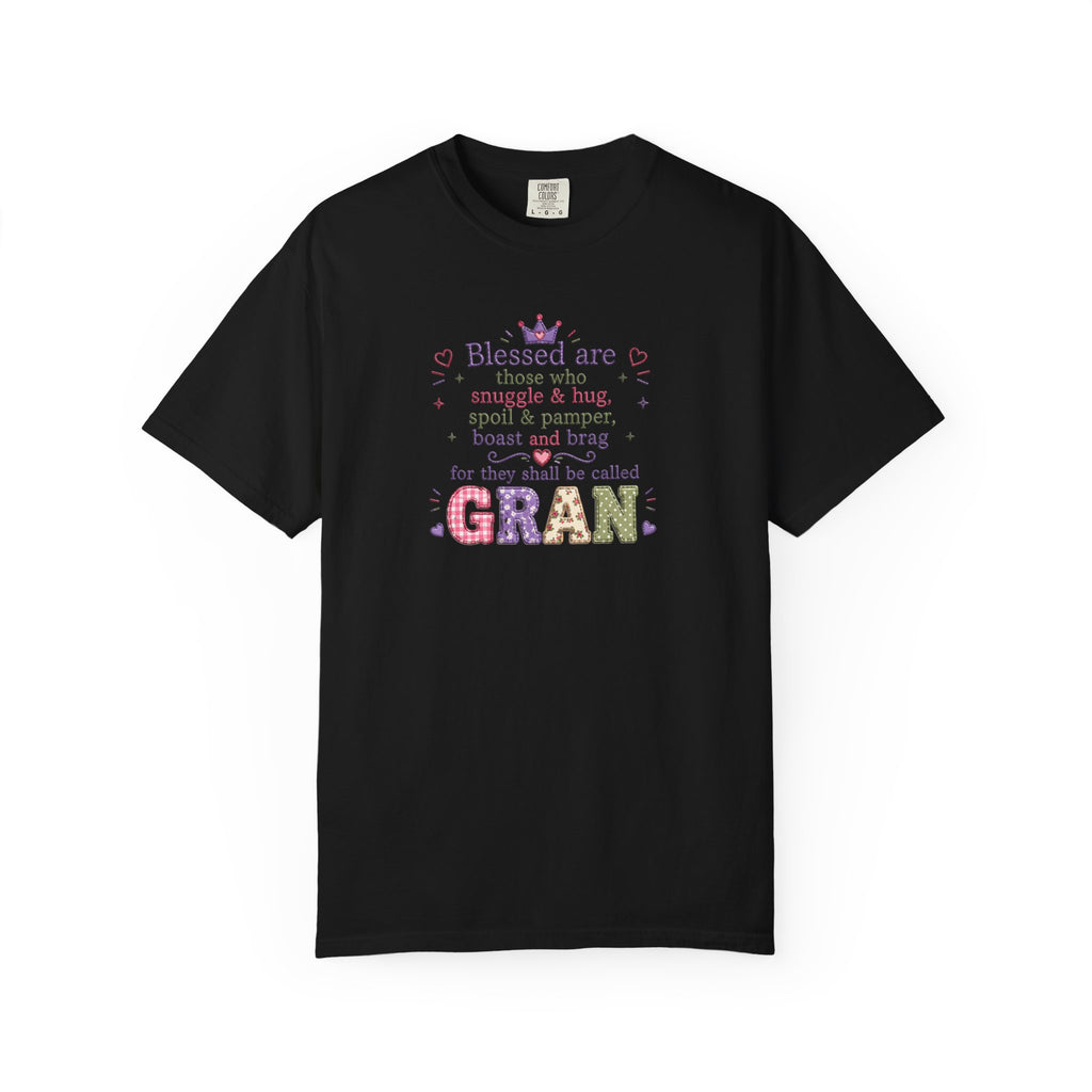 Gran Blessings T-Shirt — "Blessed are those who snuggle & hug... called GRAN"