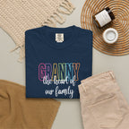 Grandma T-Shirt — "Grandma the Heart of Our Family" Pastel Comfort Tee