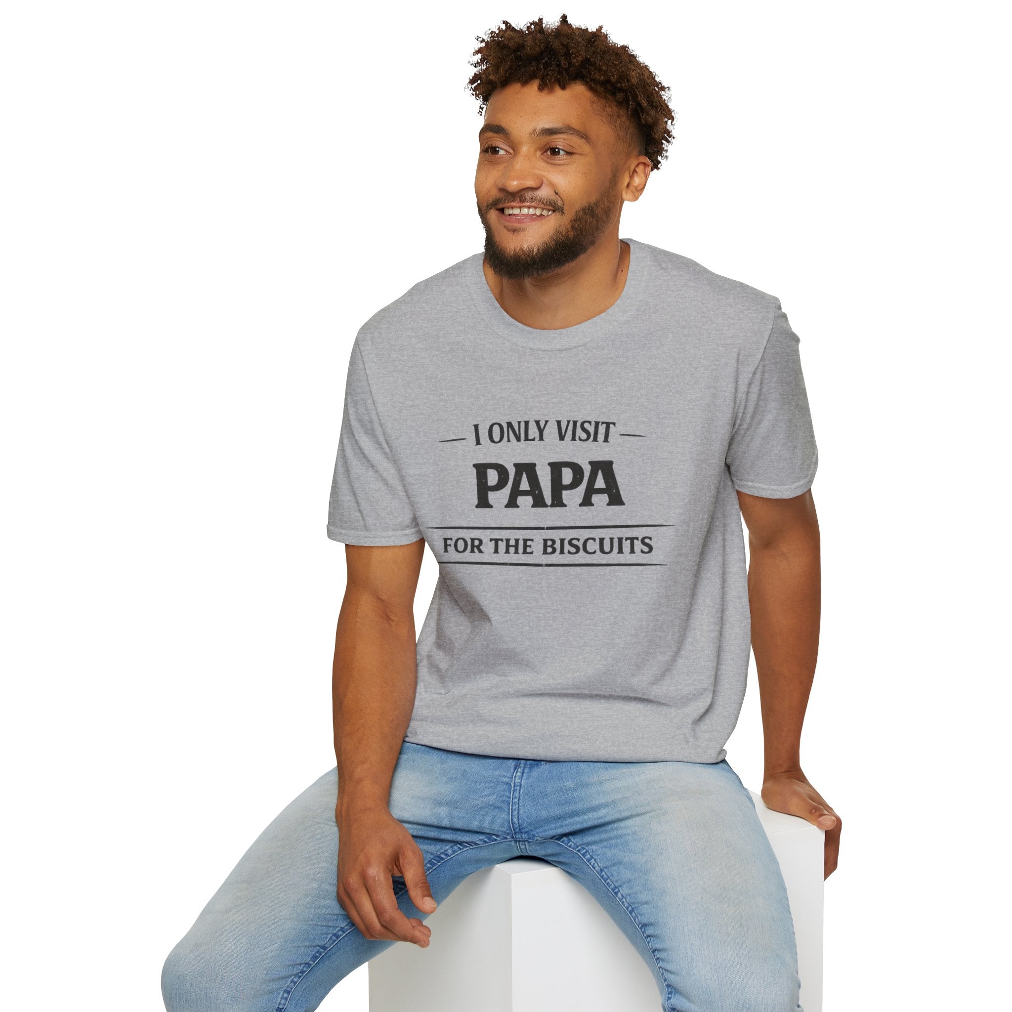 Papa T-Shirt — "I Only Visit Papa for the Biscuits" Funny Grandpa Gift
