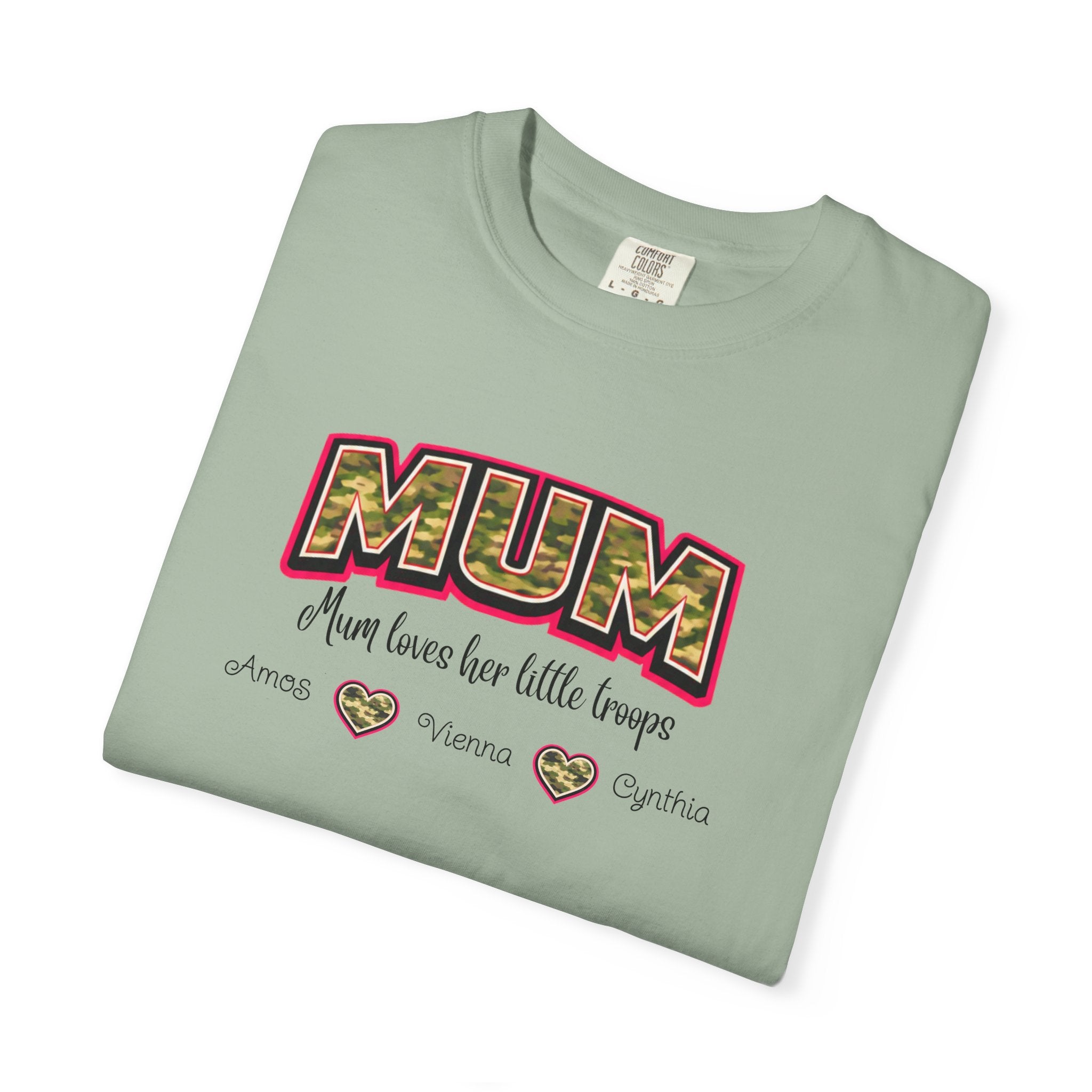 Mum Camo Print T-Shirt – "Mum, Mum loves her little meows" Mother's Day Tee
