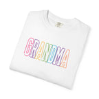 Grandma Pastel Rainbow T-Shirt — 'GRANDMA' Retro Lettering Tee