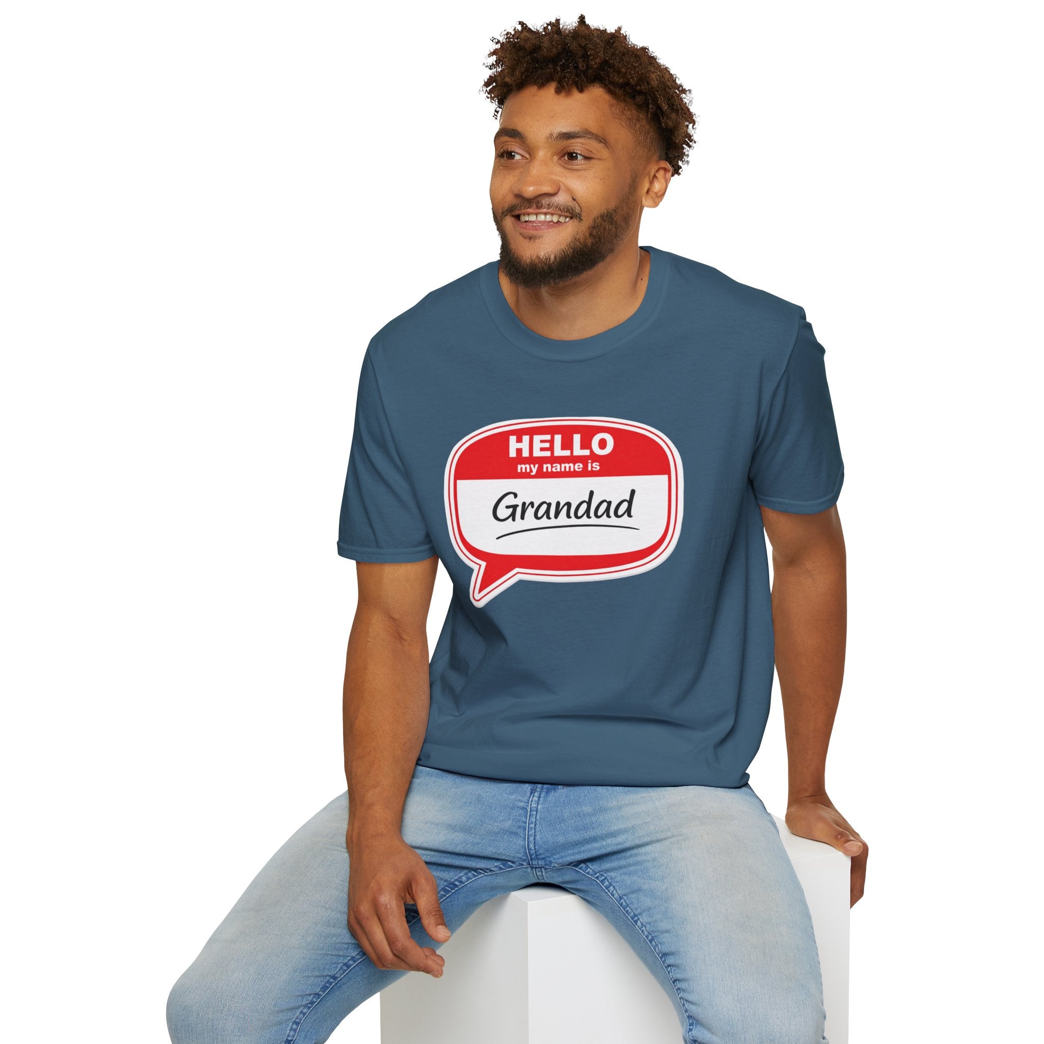 Hello My Name Is Grandad T-Shirt — Funny Grandfather Gift