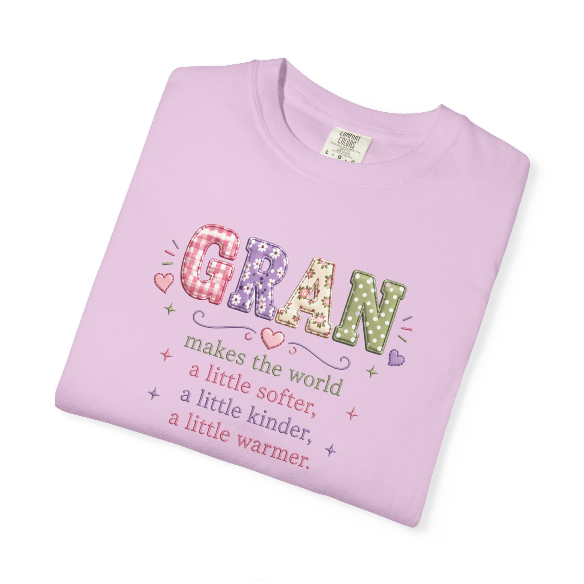 Gran Makes the World Softer T-Shirt – Gift for Grandma, Floral Vintage Lettering