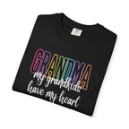 Grandma T-Shirt — "My Grandkids Have My Heart" Pastel Graphic Tee