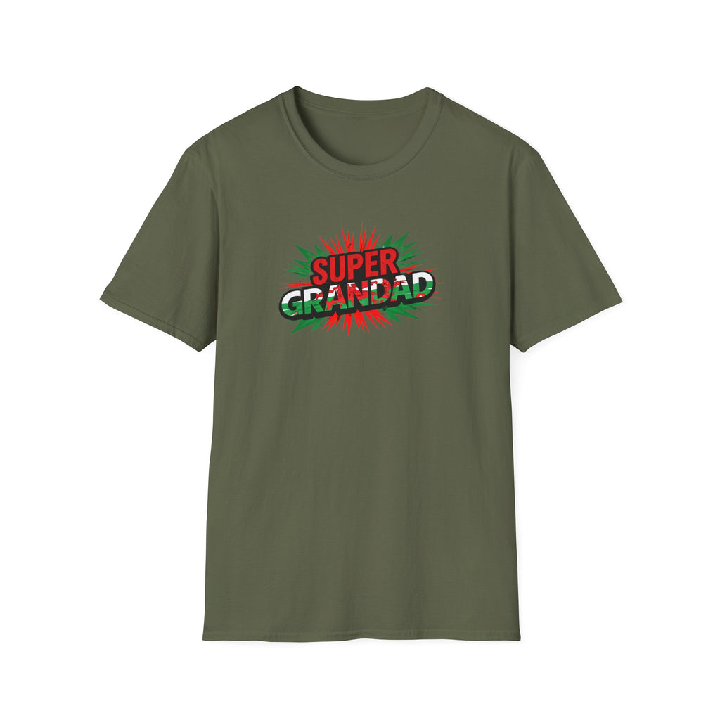 Super Grandad Welsh Flag/Wales themed T-Shirt — Retro Comic Style Father's Day Gift