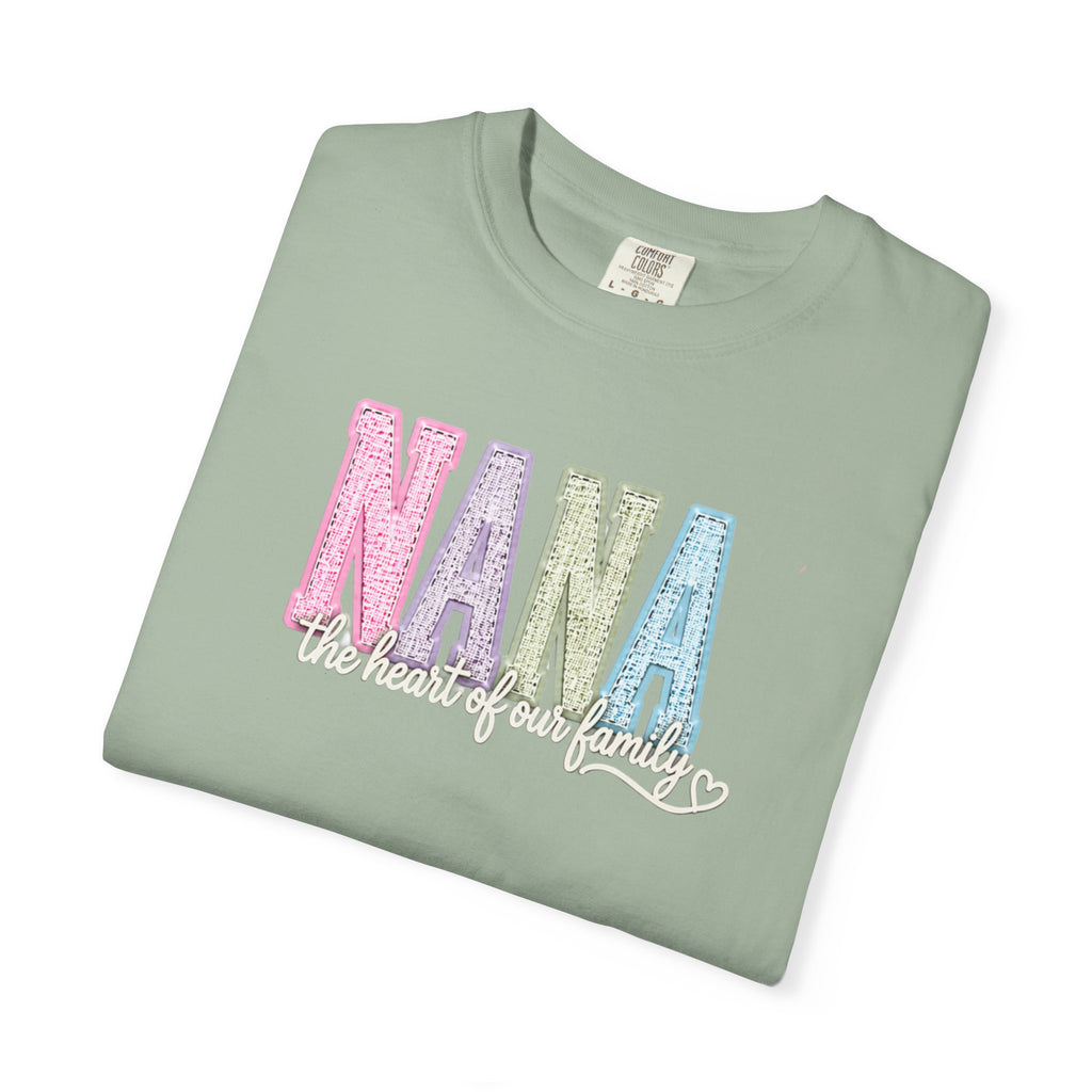 NANA Pastel Patchwork T-Shirt — "The Heart of Our Family" Gift
