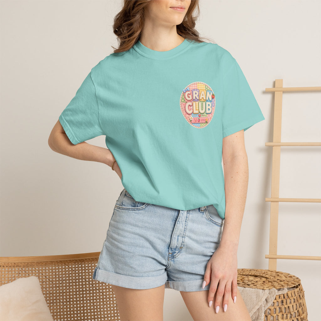 T-Shirt — "Gran Club" Retro Floral Badge Tee