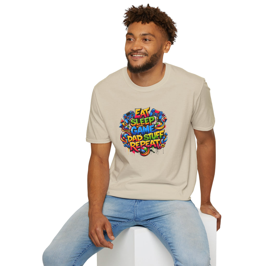 “Eat Sleep Game Dad Stuff Repeat” T-Shirt
