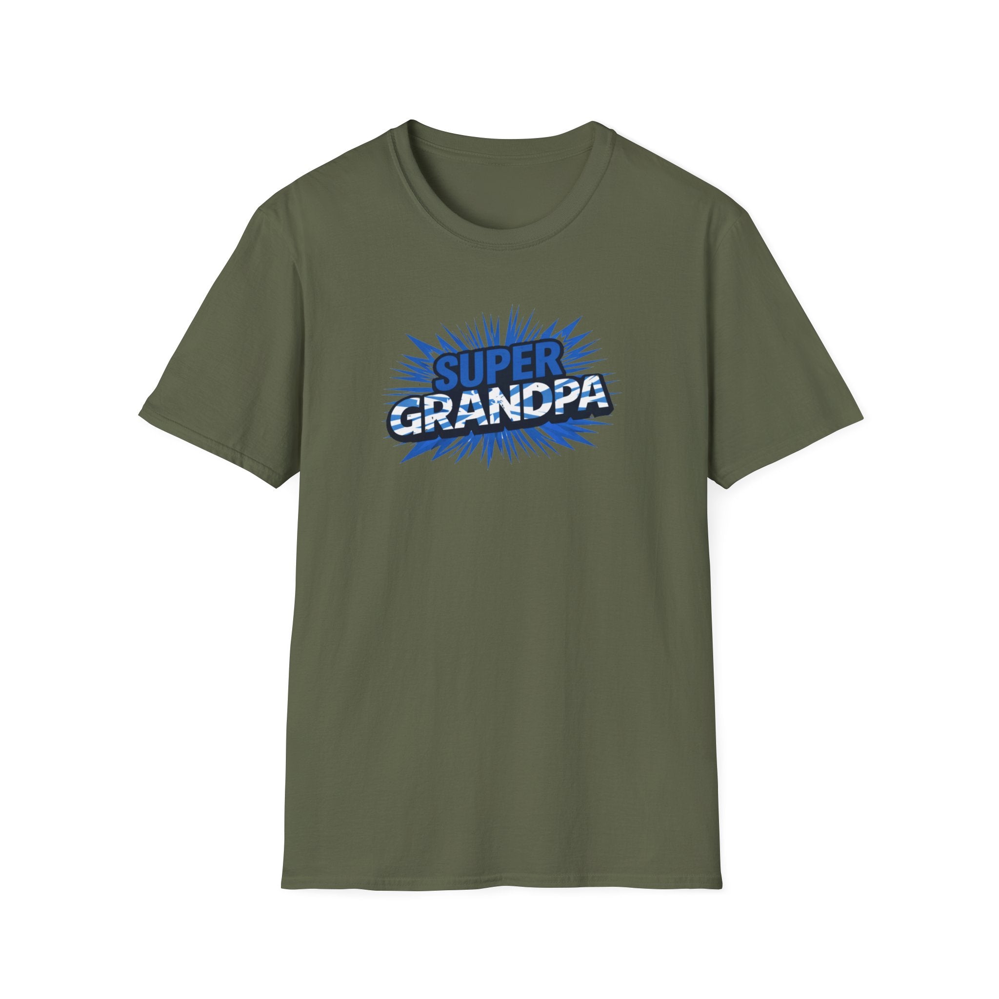 Super Grandpa Scotland Flag/Scottish themed T-Shirt — Retro Comic Father's Day Gift for Grandfathers