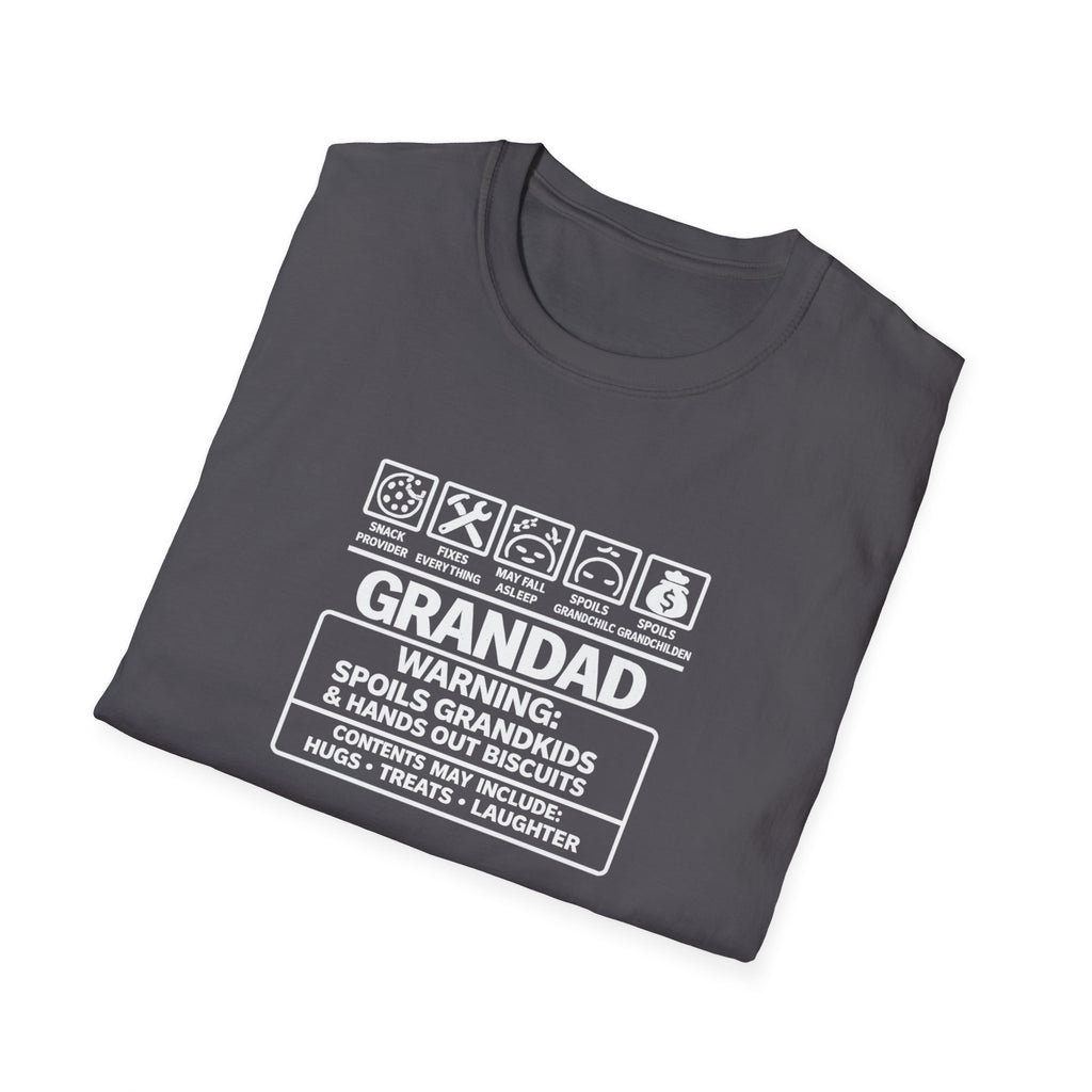Funny Grandad T-Shirt — Spoils Grandchildren, Loves Biscuits & Hugs