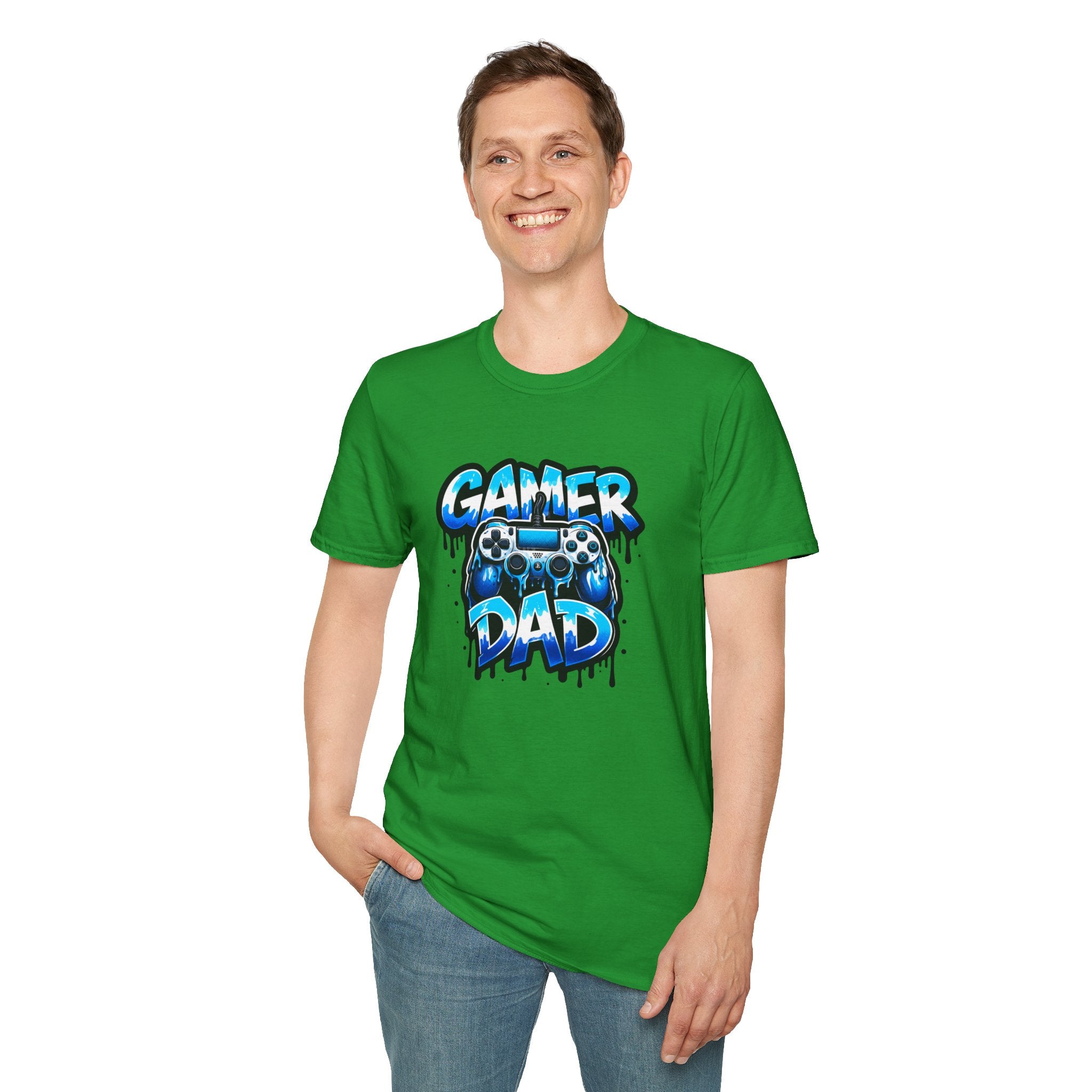 Gamer Dad T-Shirt — Blue Controller T-shirt