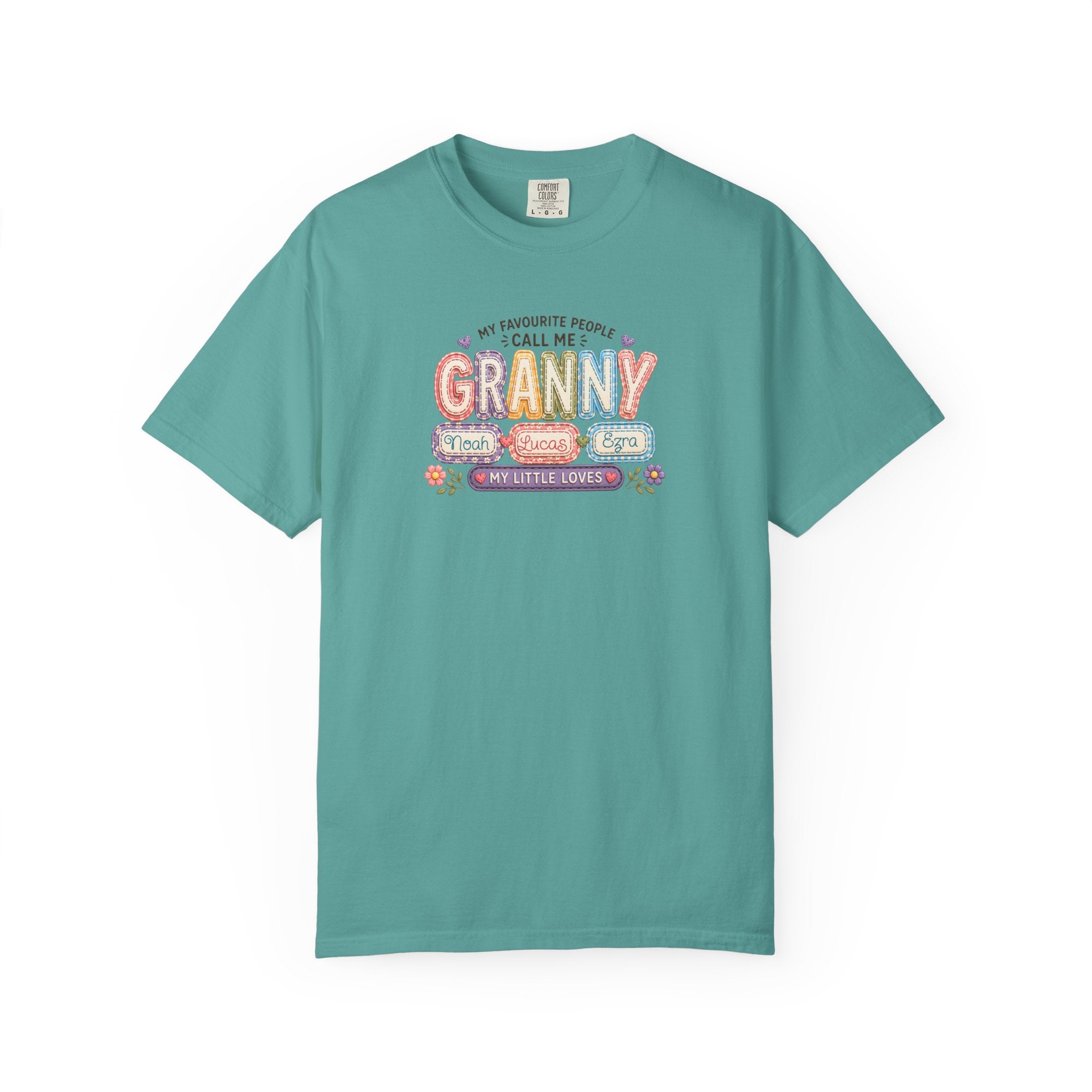 Granny Floral Retro Tee — "My Favourite People Call Me Granny"