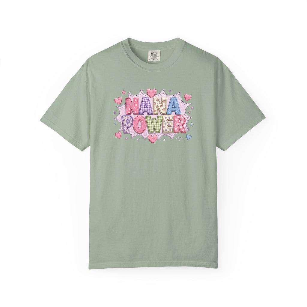 Nana Power T-Shirt — Playful Retro Heart Graphic for Grandmother Gifts