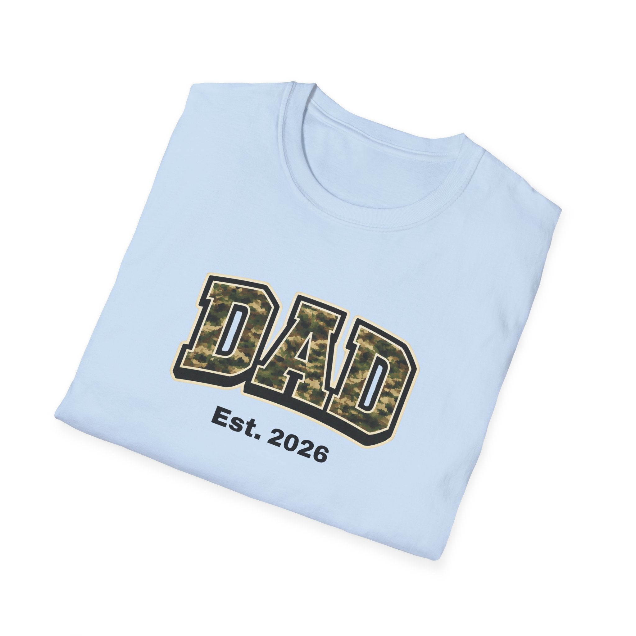 Dad Camo T‑Shirt – “DAD Est. 2026” Military Camo Father's Day Tee