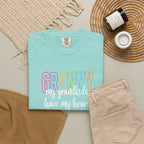 Grandma T-Shirt - "Grandma my grandkids have my heart" Soft Pastel Gift for Mothers & Grandparents