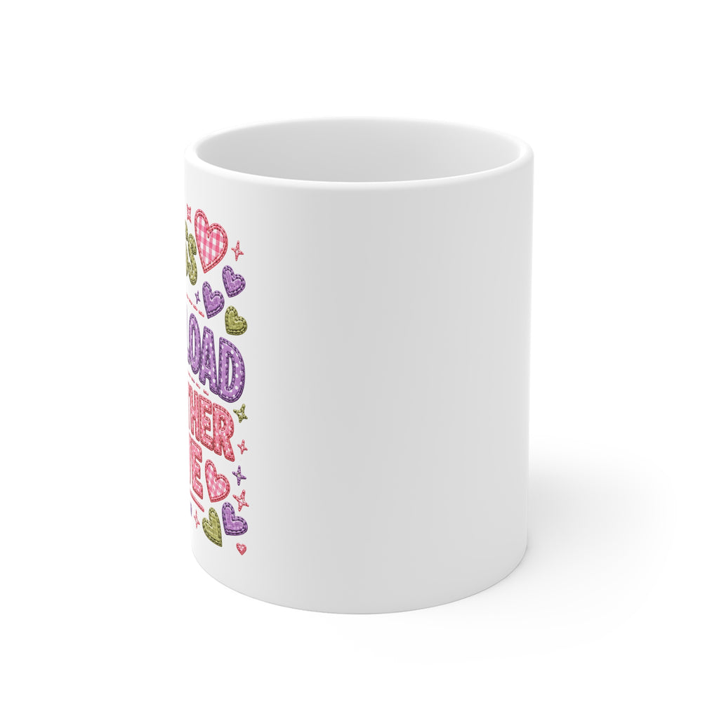 Mother Love Mug — 'M·Mess Overload M·Mother Love' Cute Heart Coffee Cup for Moms, Mother's Day Gift