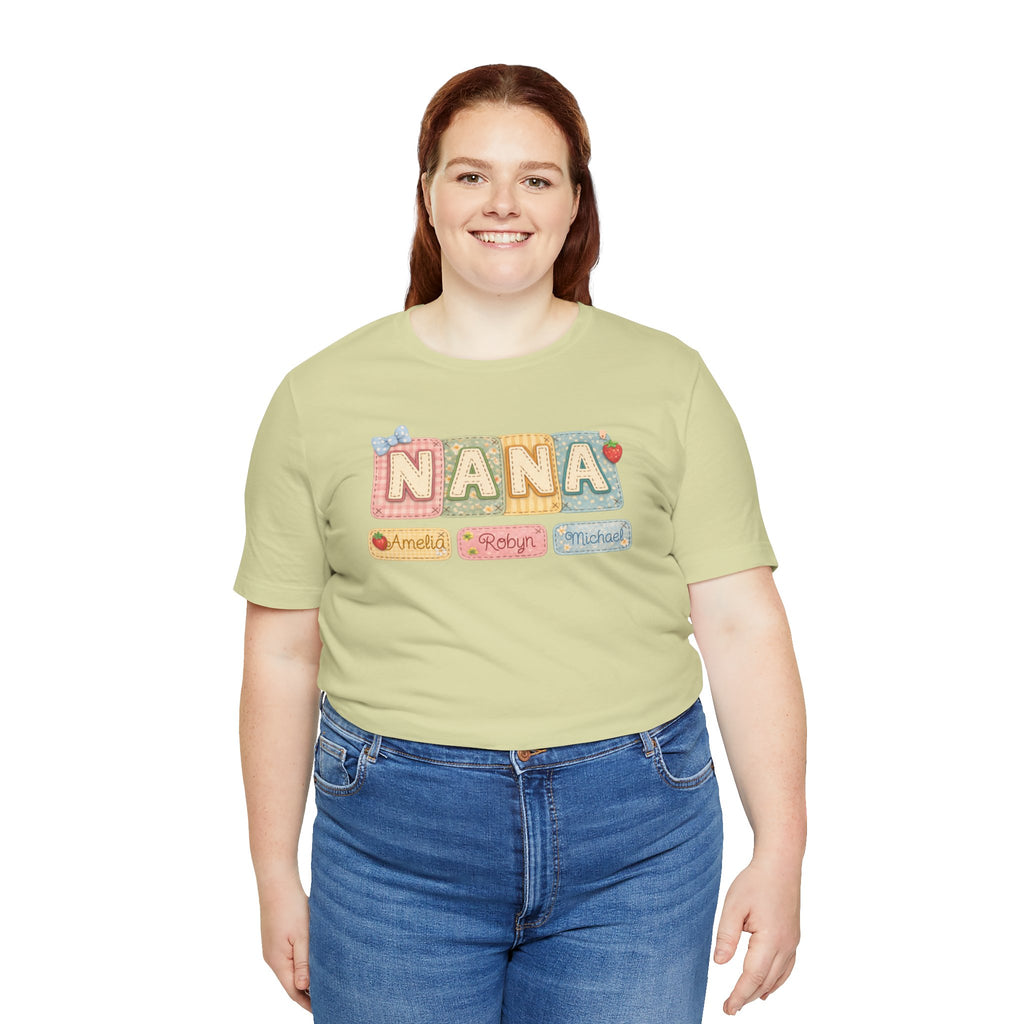 Nana Baby Blocks Tee — Personalized Grandmother Name Shirt