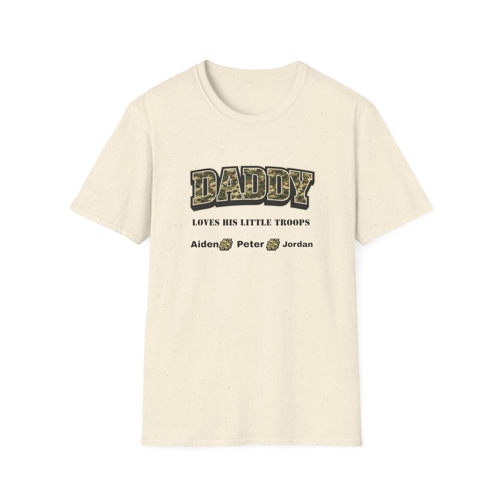 Daddy Loves His Little Troops Personalized Camo T-Shirt — Custom Name Father's Day Gift