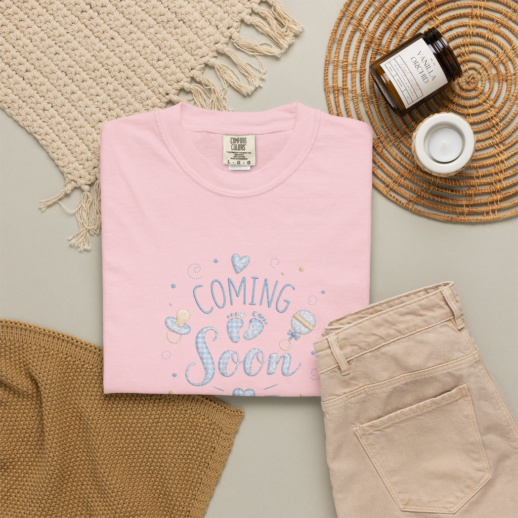 Coming Soon Baby T-Shirt — Gender Reveal Pregnancy Announcement Tee