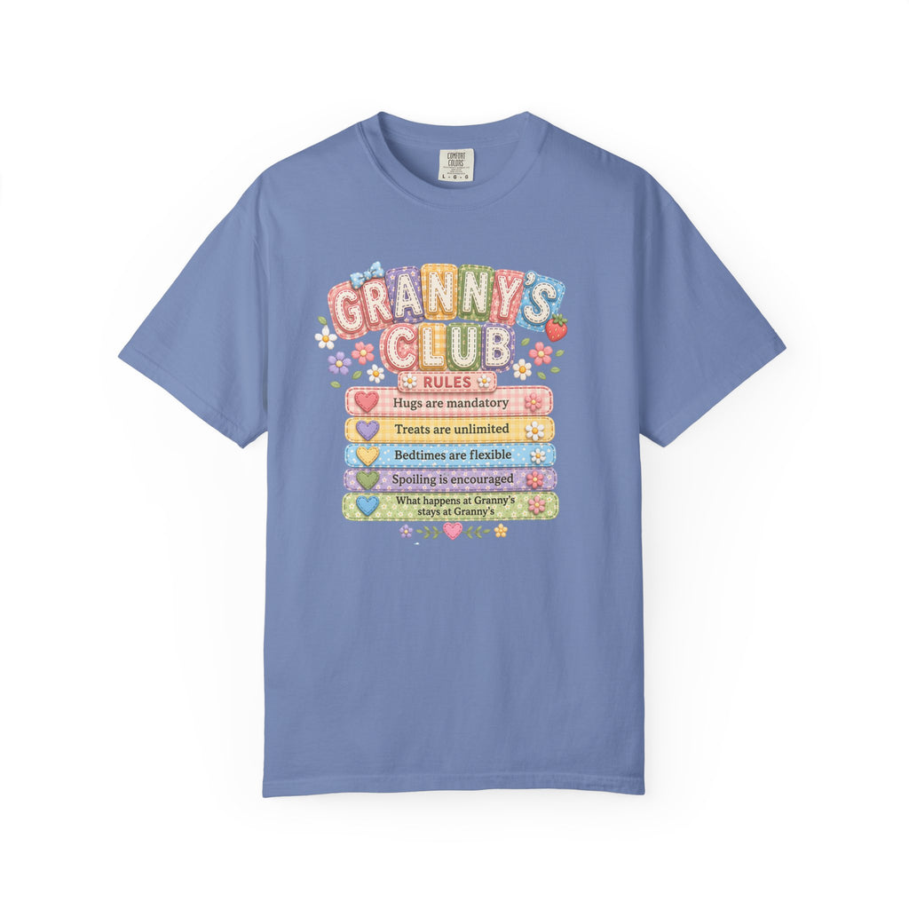 Granny's Club T‑Shirt – Cute Pastel 'Granny's Club' Rules Graphic Tee for Grandmothers
