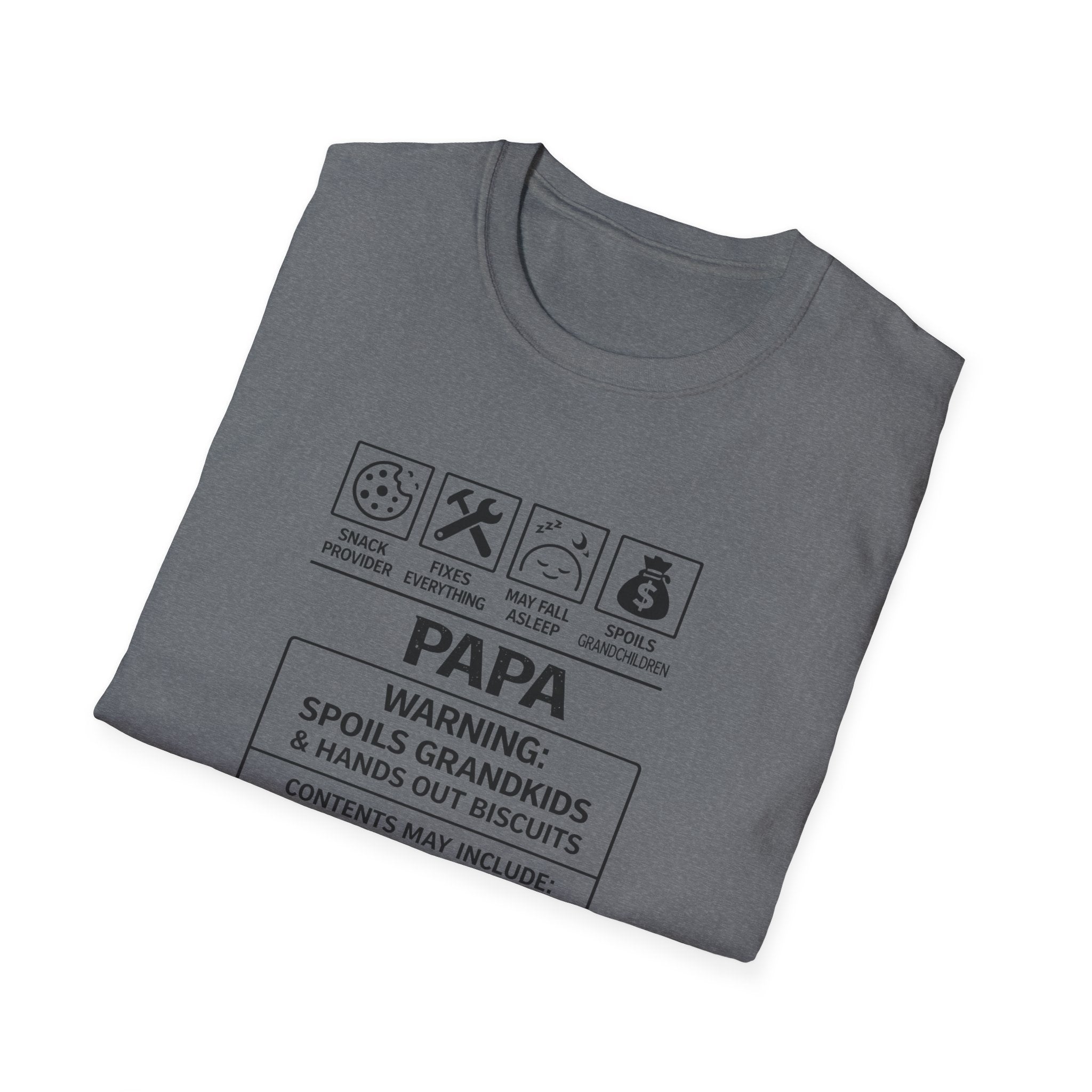 Papa Warning T-Shirt – ‘Spoils Grandkids’ Funny Grandpa Gift Tee