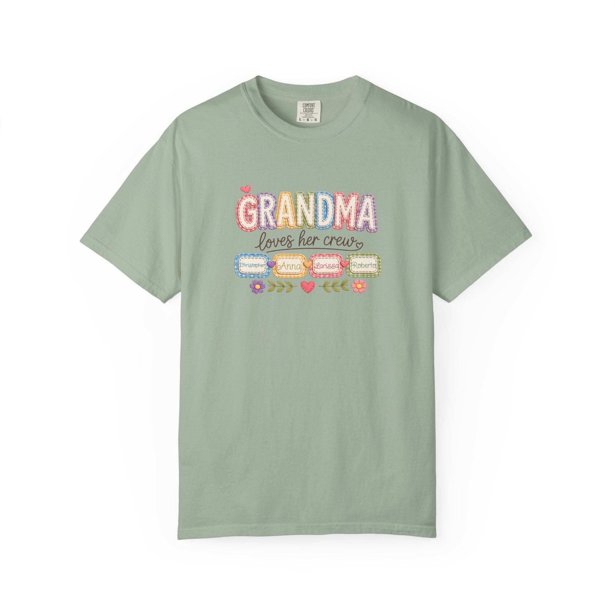 Grandma Loves Her Crew T-Shirt – Cute Pastel Grandma Family Tee