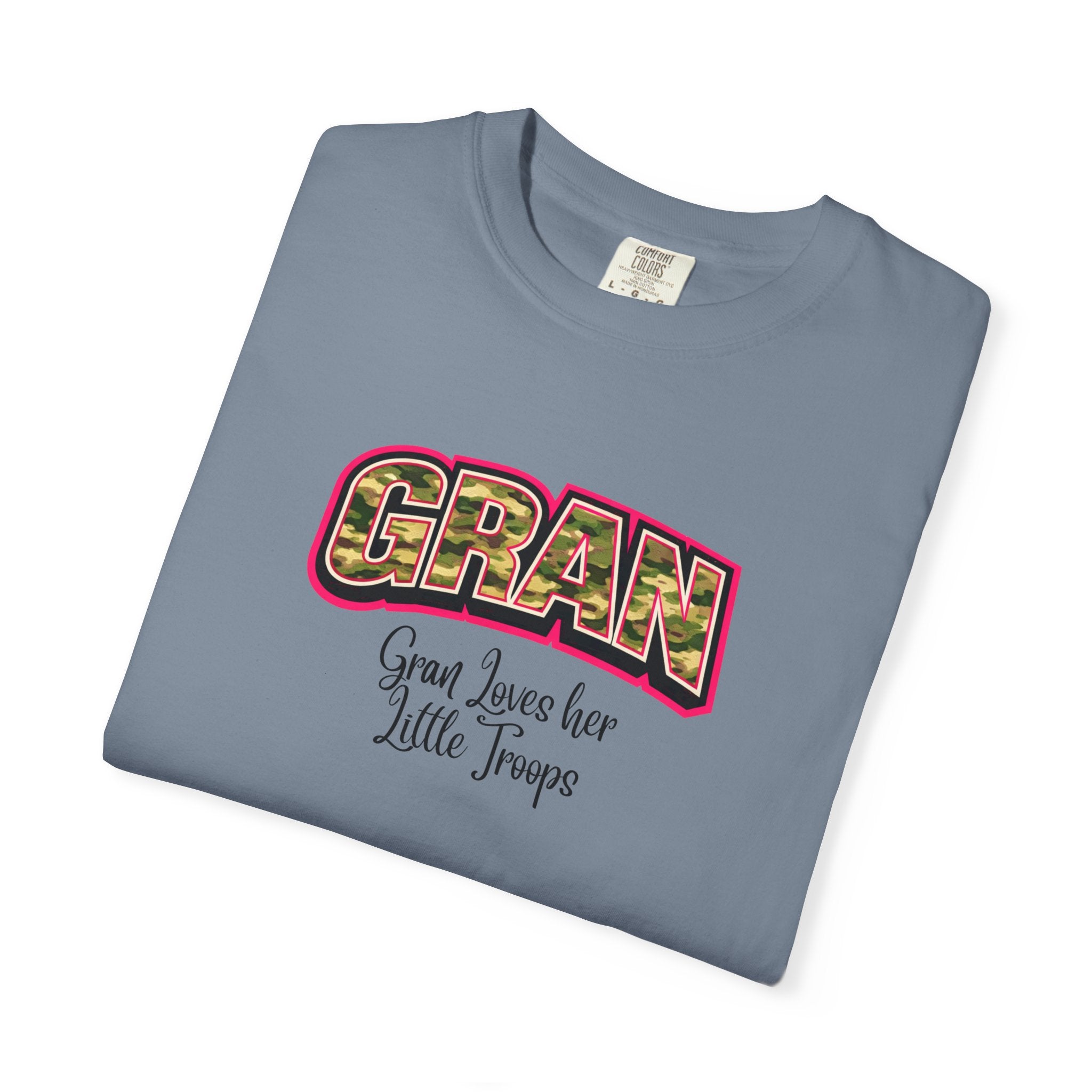 Gran Floral Graphic T-Shirt — "Gran Loves Her Little Troops" Gift Tee