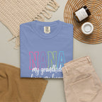 Nana Pastel Rainbow Tee — 'NANA' Floral Outline Grandma T-Shirt