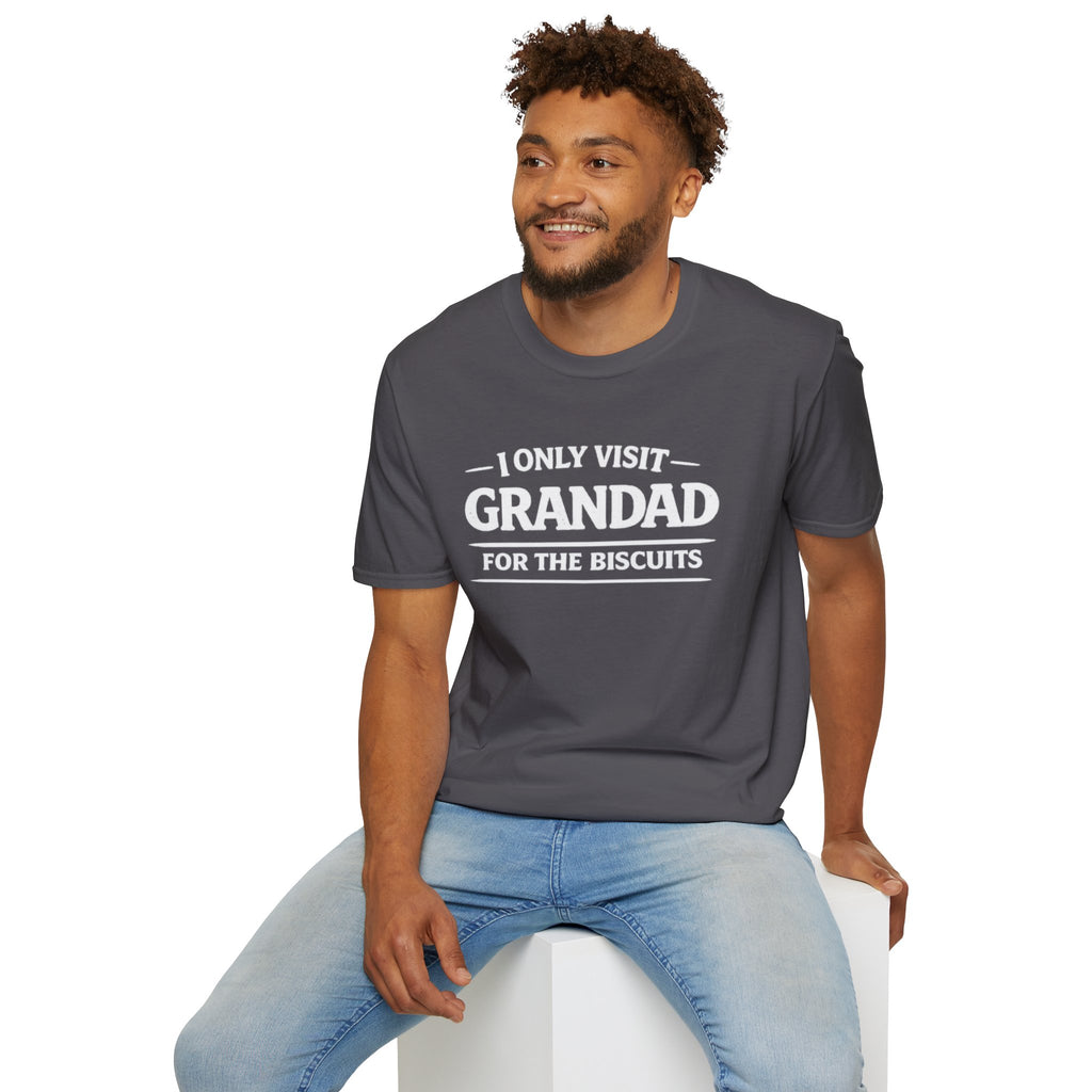 Grandad Biscuits T-Shirt — "I Only Visit Grandad for the Biscuits" Funny Grandpa Tee