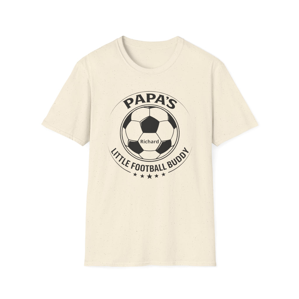 Papa’s Little Football Buddy T-Shirt — Personalized Soccer Dad Tee
