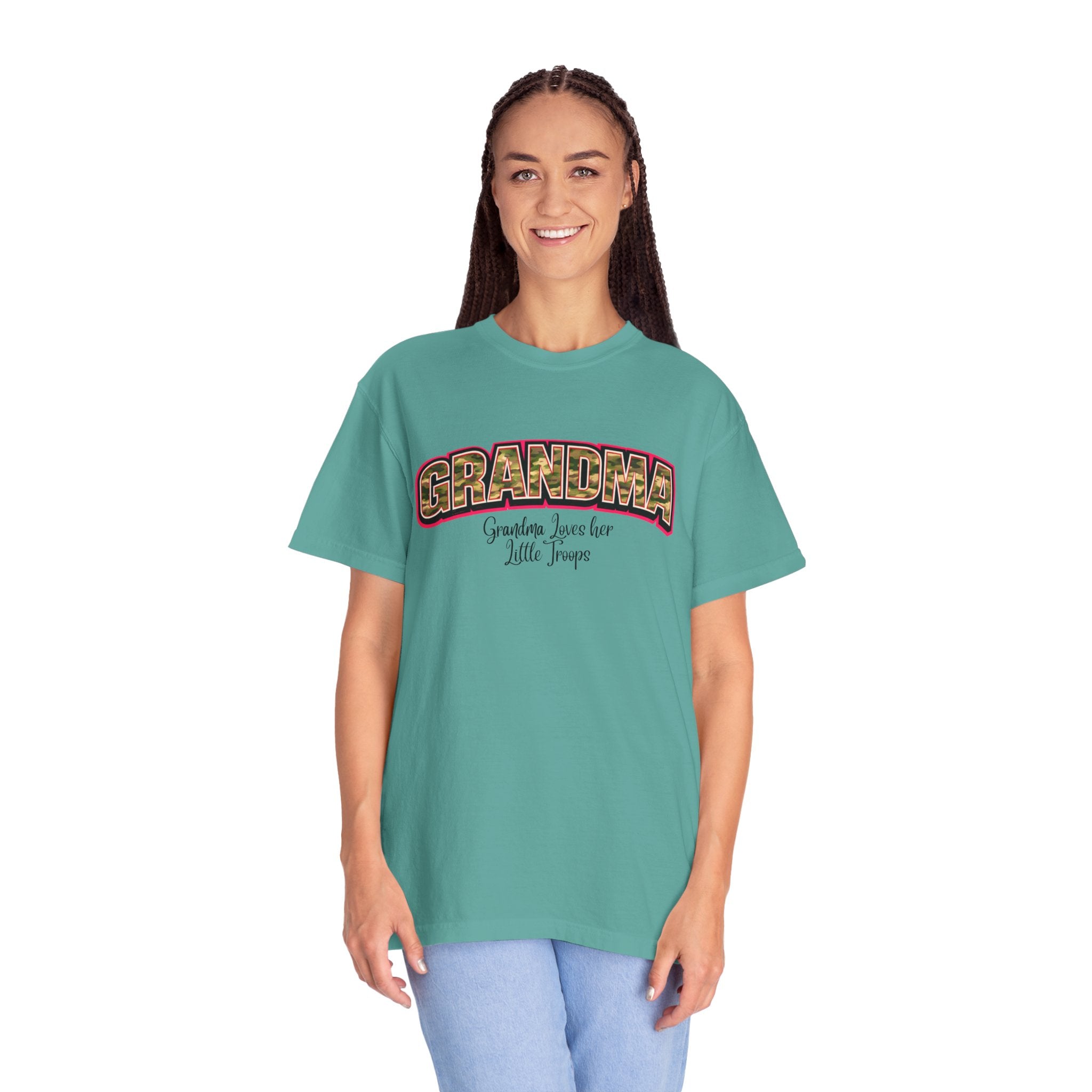 Grandma Floral Retro Tee — "Grandma: Grandkids Love Her a Little Teacup"