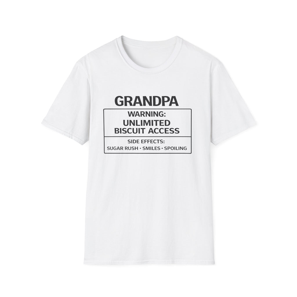 Grandpa Warning T-Shirt — "Unlimited Biscuit Access" Funny Grandpa Tee