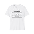Grandpa Warning T-Shirt — "Unlimited Biscuit Access" Funny Grandpa Tee