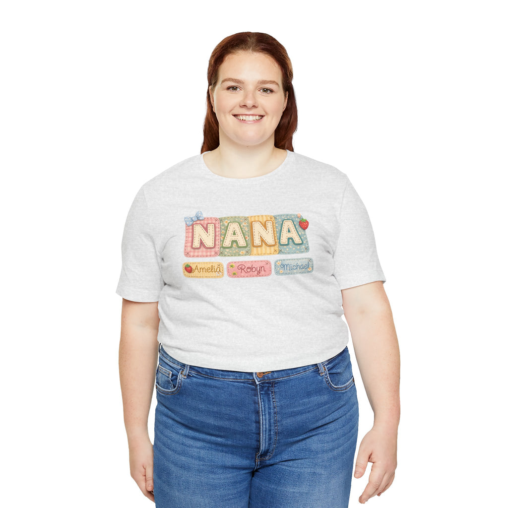 Nana Baby Blocks Tee — Personalized Grandmother Name Shirt