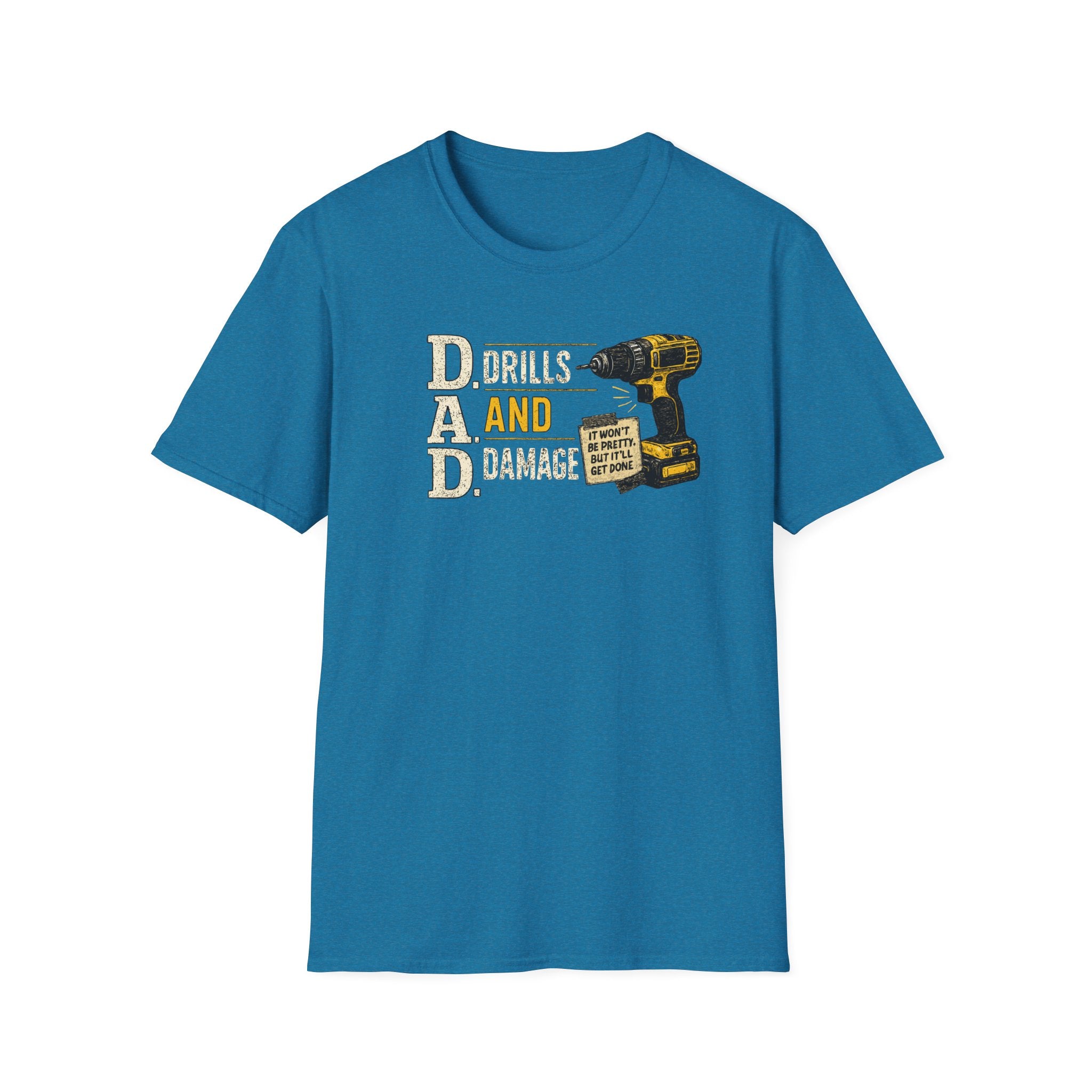 Drills and Damage Dad T-Shirt – Funny Father’s Day Tool Lover Tee