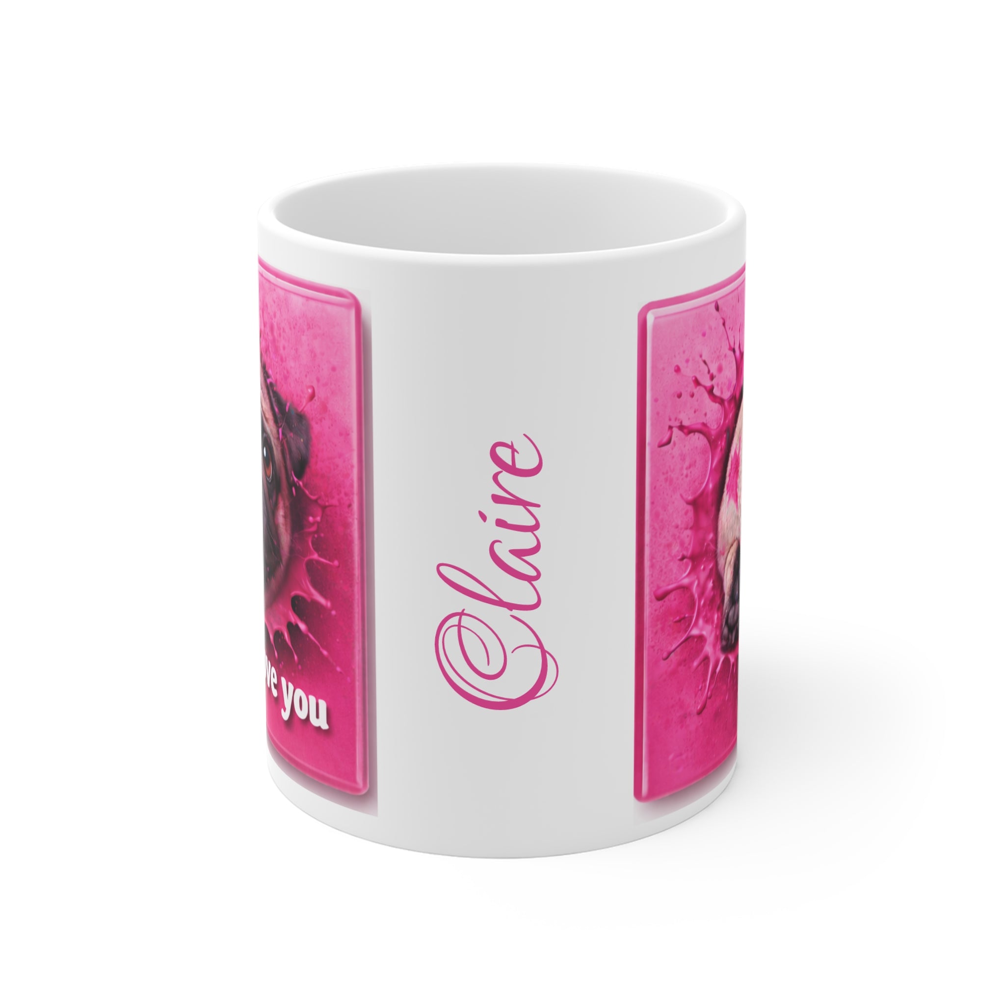 Pug 'I Puggin' Love You' Coffee Mug — Personalized Name Option