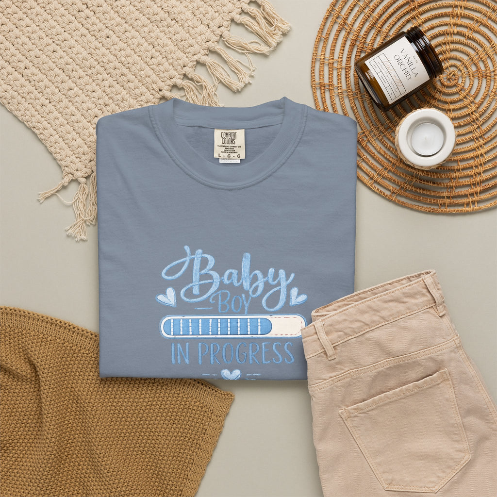 Baby Boy In Progress T-Shirt — Pregnancy Announcement Tee