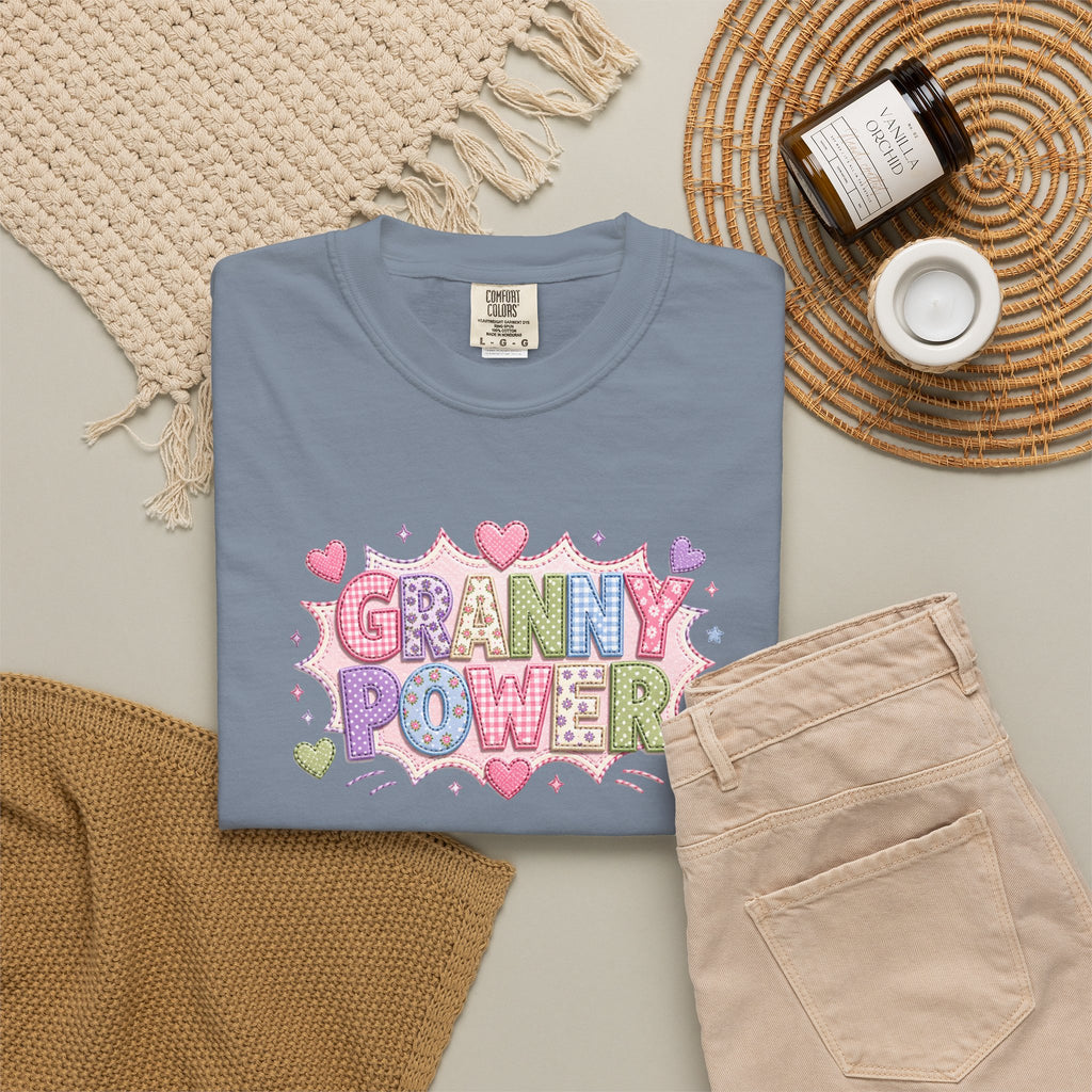 Granny Power T-Shirt — Retro Heart Graphic Tee for Grandmas