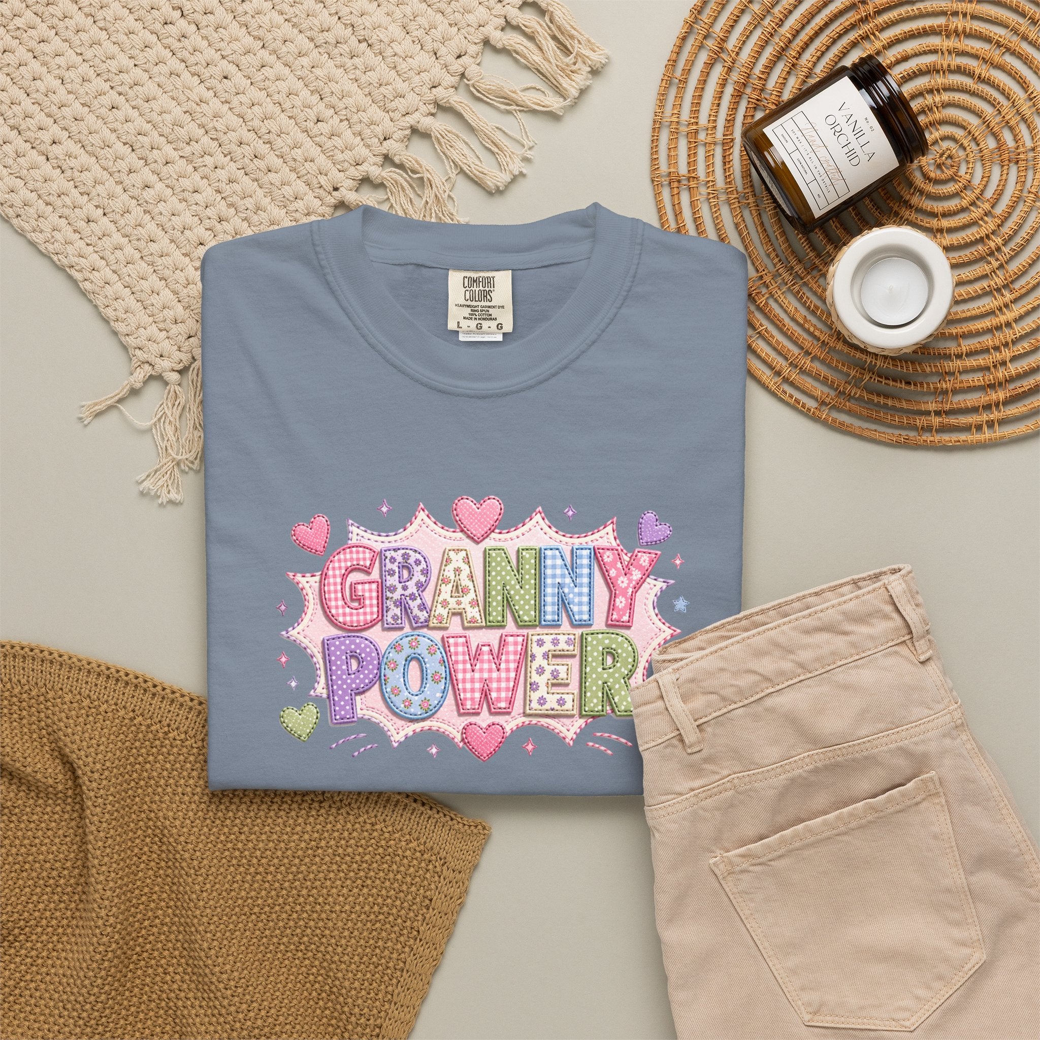 Granny Power T-Shirt — Retro Heart Graphic Tee for Grandmas