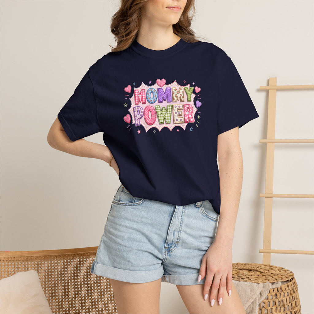 Mommy Power T-Shirt — Cute Heart Graphic Tee for Moms, Mother’s Day Gift