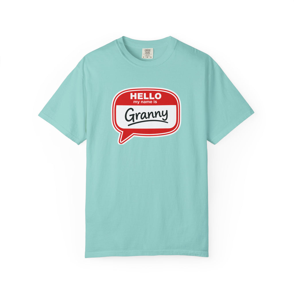 Hello My Name Is Granny T-Shirt - Funny Grandma Gift, Retro Name Badge Tee