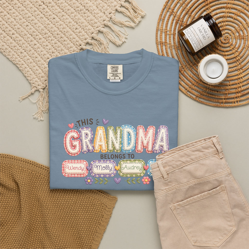 Grandma Belongs To Cute Pastel Family Names T-Shirt