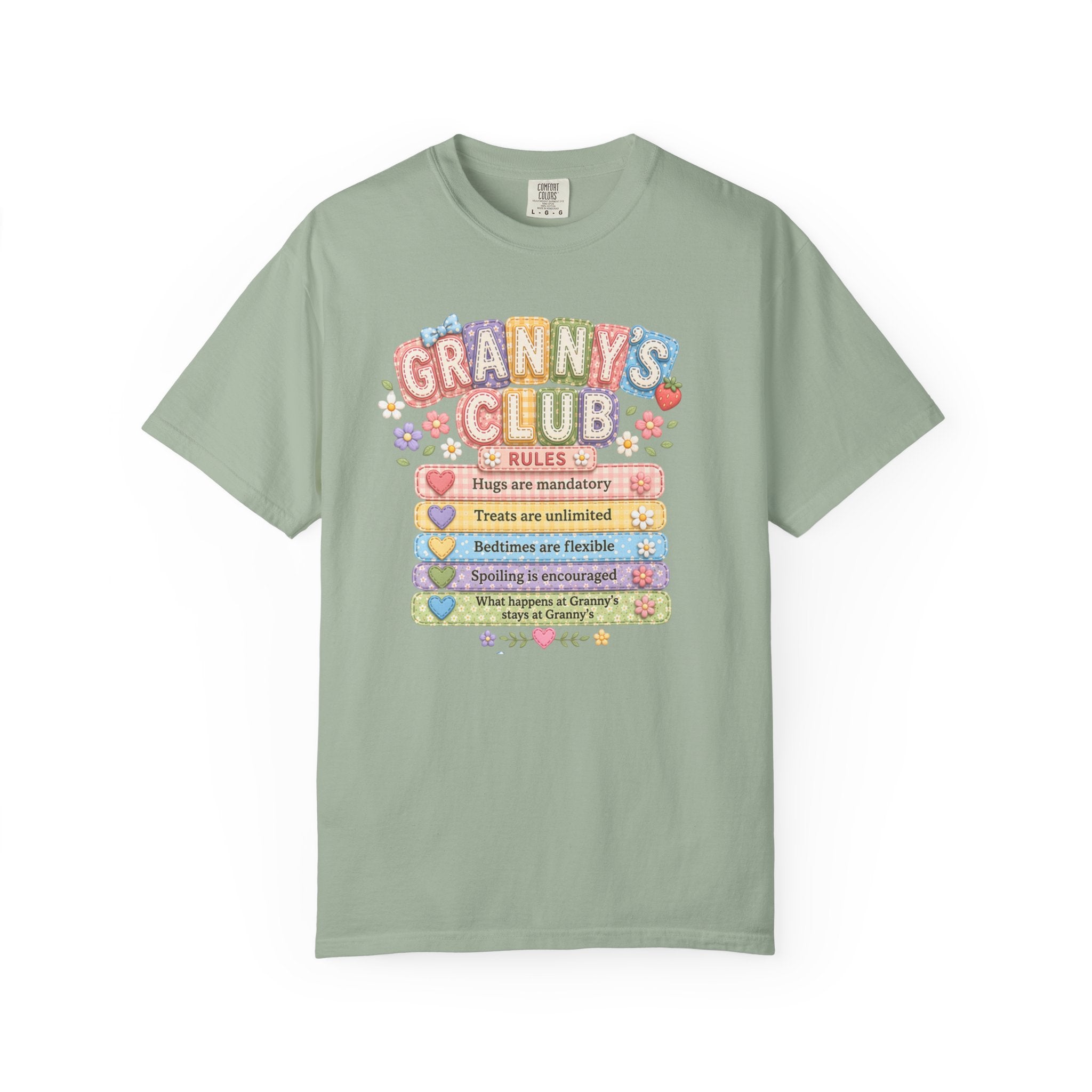 Granny's Club T‑Shirt – Cute Pastel 'Granny's Club' Rules Graphic Tee for Grandmothers