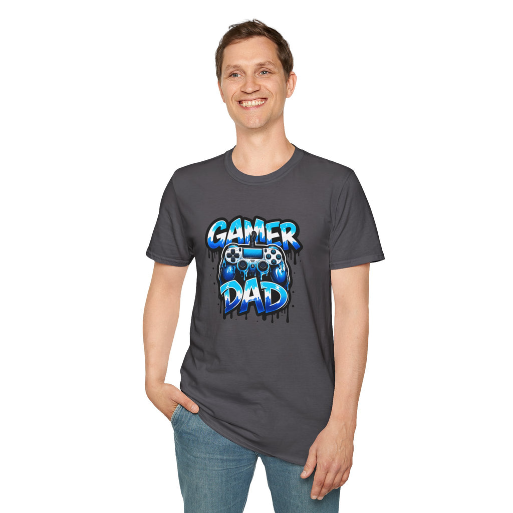 Gamer Dad T-Shirt — Blue Controller T-shirt