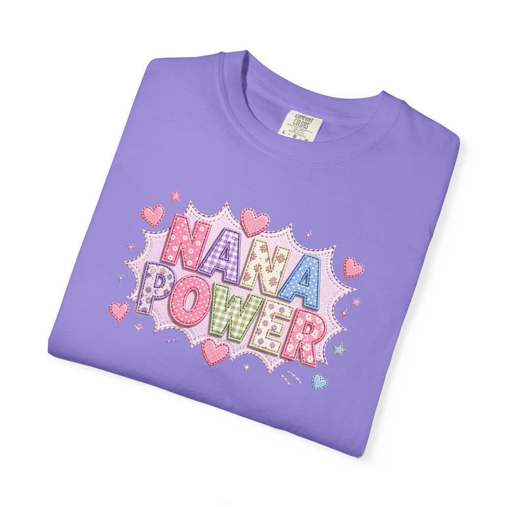 Nana Power T-Shirt — Playful Retro Heart Graphic for Grandmother Gifts