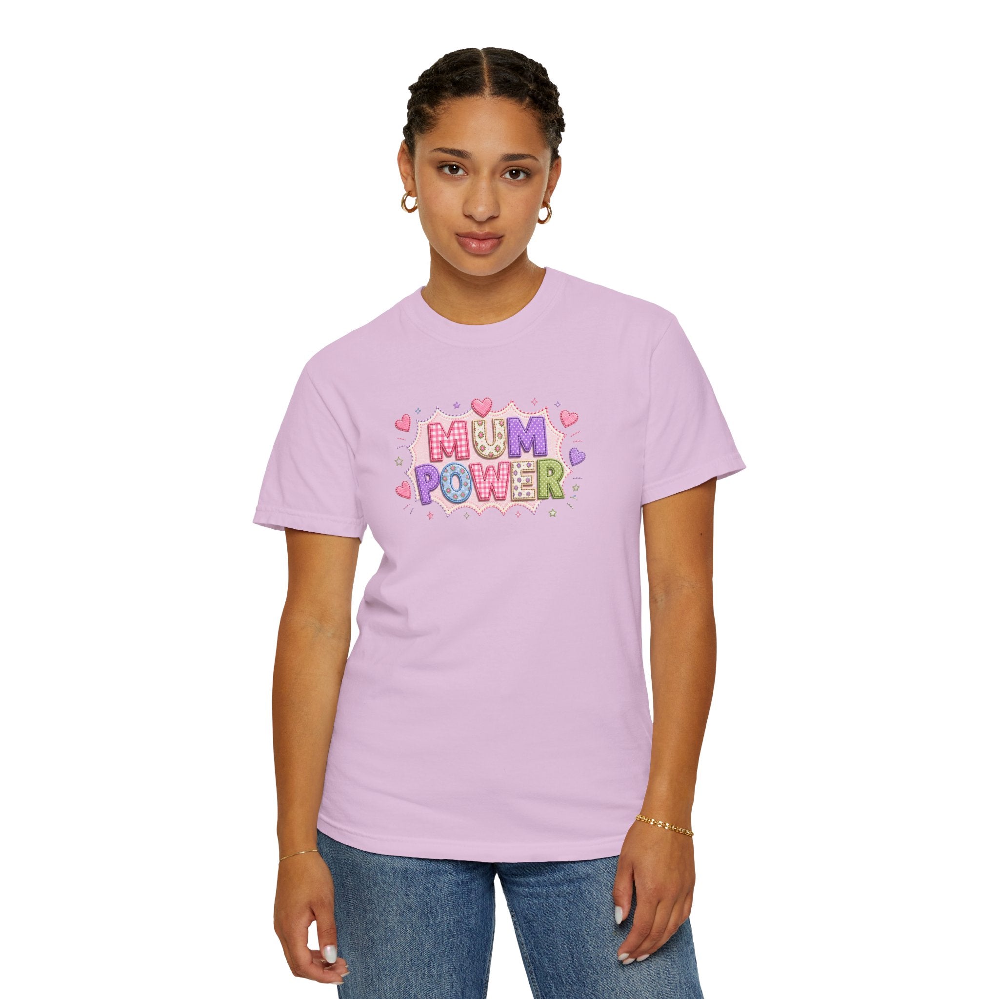 Mum Power T-Shirt — Cute Pink Heart Mothers Day Tee