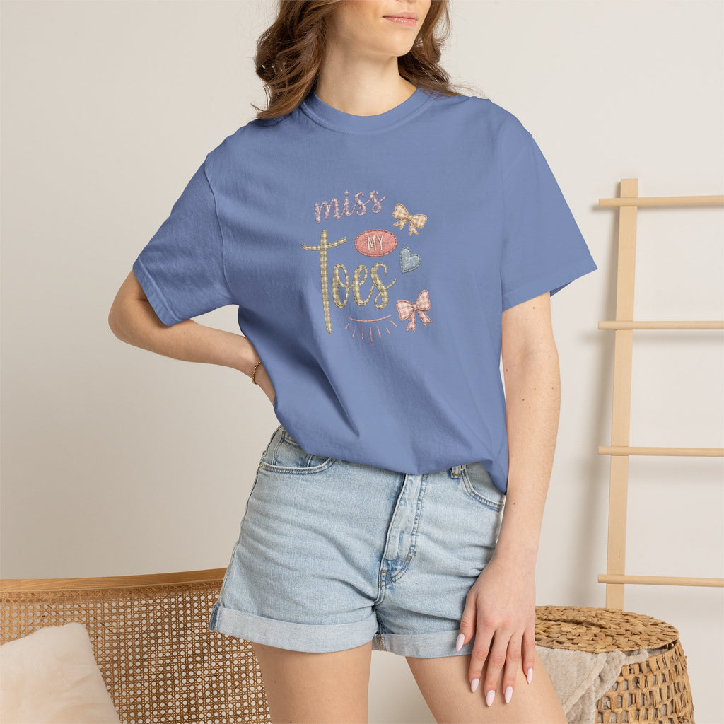 Miss My Toes Graphic T-Shirt – Cute Baby Feet & Bows Tee