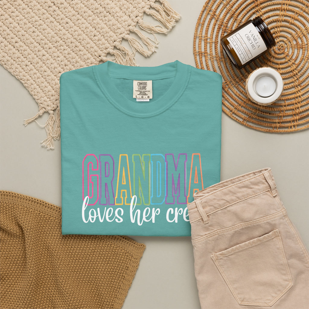 Grandma Pastel Rainbow T-Shirt — 'GRANDMA' Retro Lettering Tee