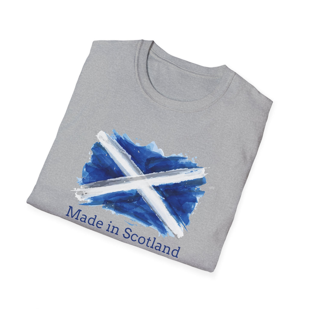Made in Scotland T-Shirt — Watercolor Saltire Flag Tee