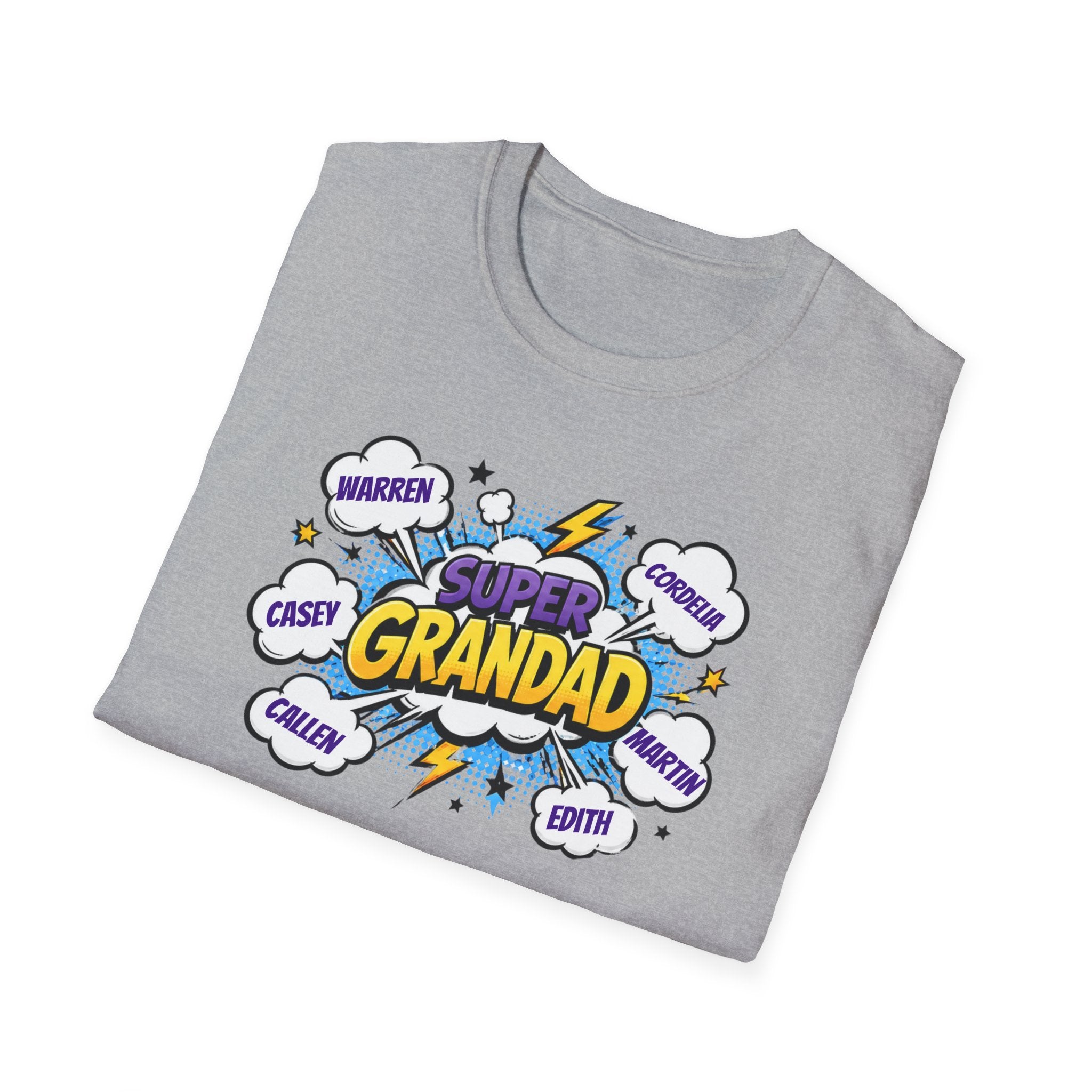 Super Grandad Comic-Style T‑Shirt — "Super Grandad" Graphic Tee, Father's Day & Grandparents Gift